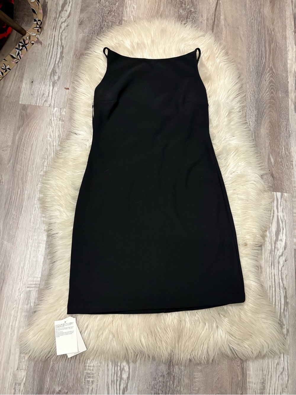 NWT Abercrombie & Fitch boatneck Sleek Black backless Mini Dress - Women Sz M - Picture 3 of 7